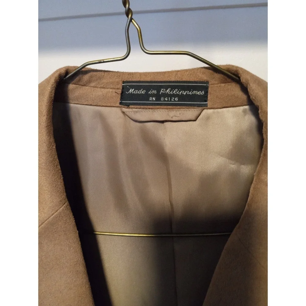 Bert Pulitzer Supra Suede Blazer Mens 46 Long Tan Camel Faux Suede‎ Sport Coat